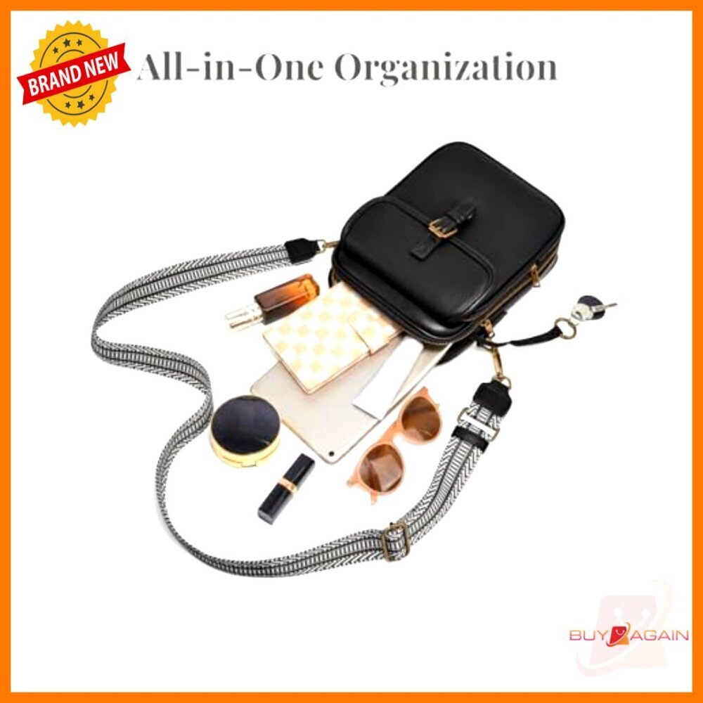Vegan Leather Crossbody Bag with Card Slots, Adjustable Strap, Anti-Theft - Picture 6 of 7